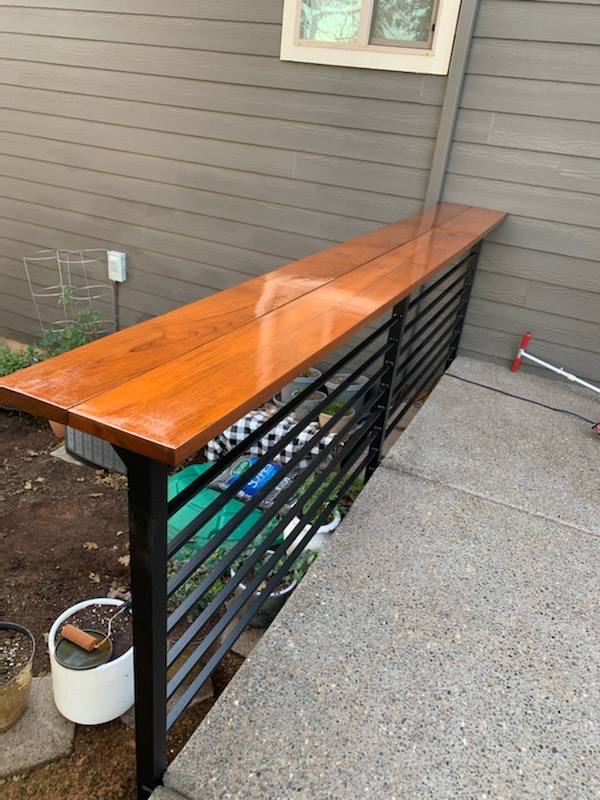 Modern metal deck railing on an elevated deck — Portland, OR